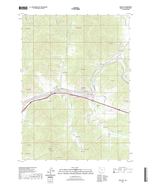 Gold Hill Oregon US Topo Map Image