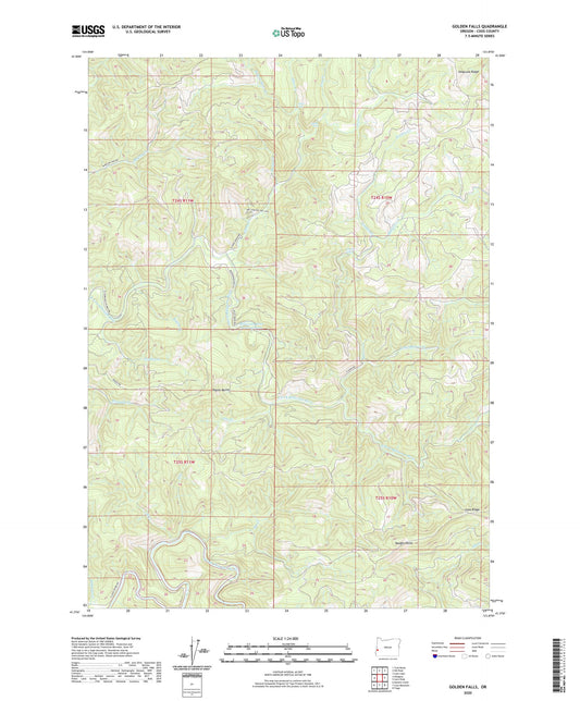 Golden Falls Oregon US Topo Map Image