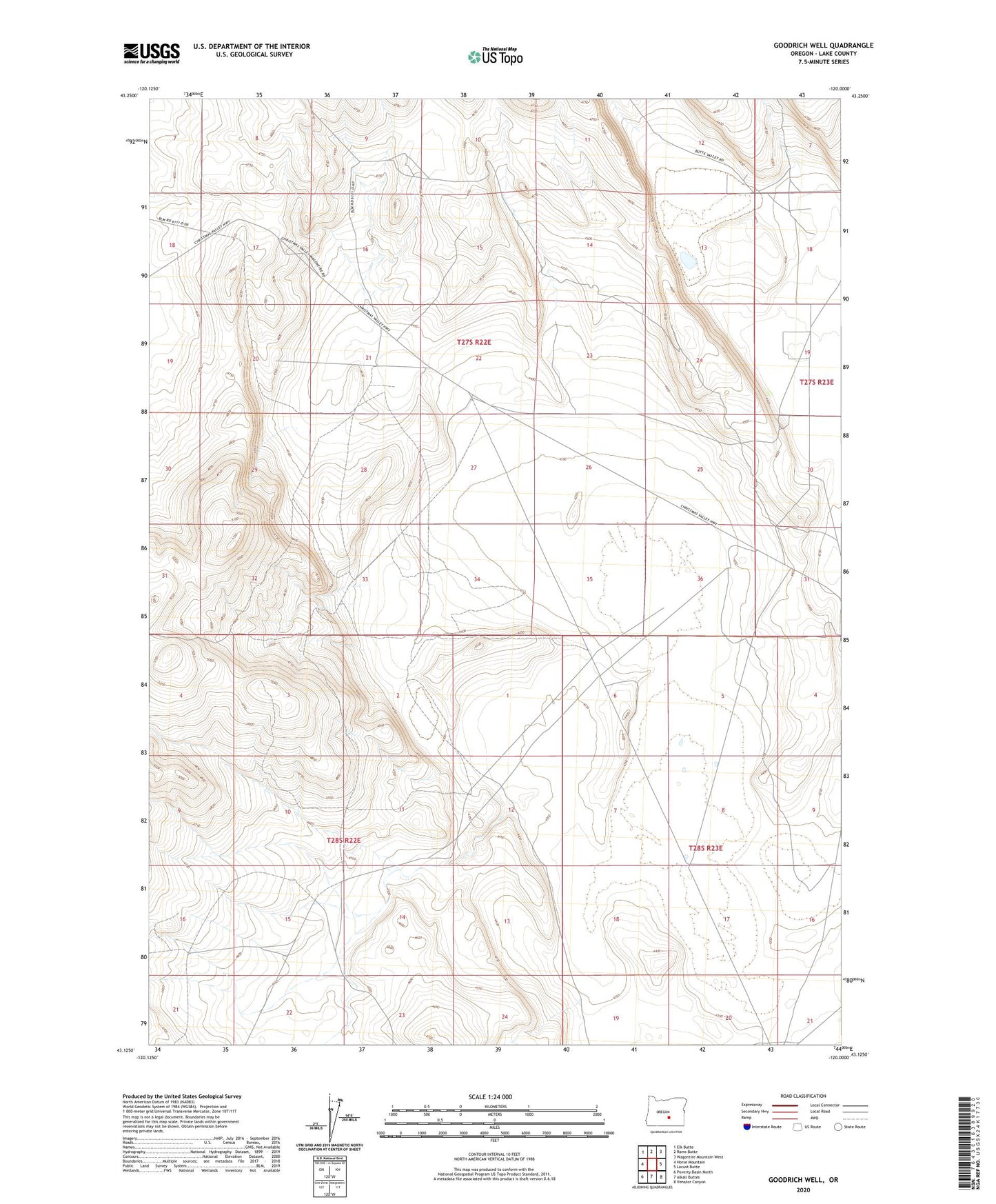 Goodrich Well Oregon US Topo Map Image