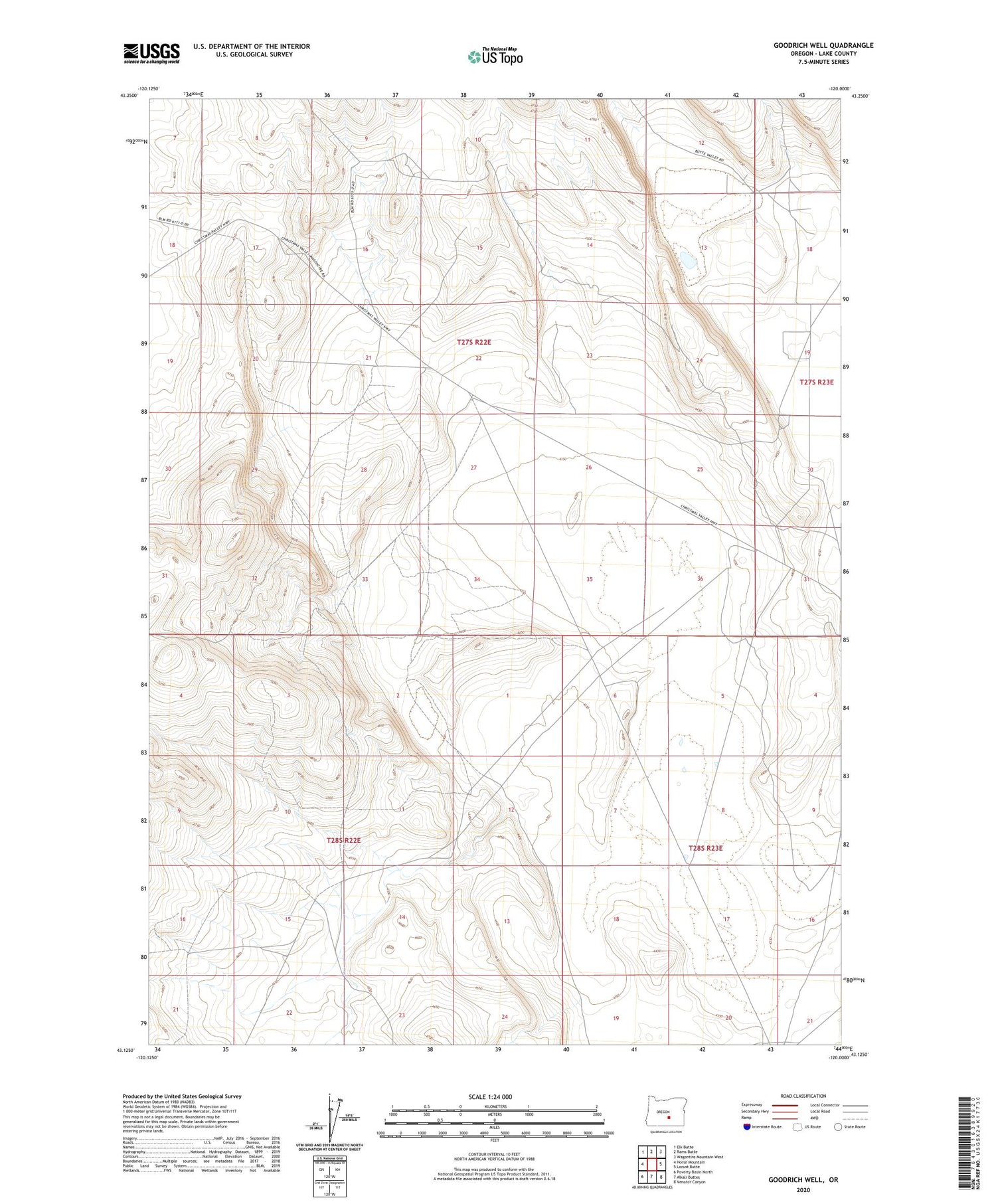 Goodrich Well Oregon US Topo Map Image