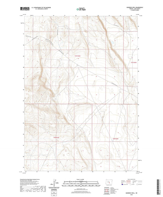 Goodrich Well Oregon US Topo Map Image