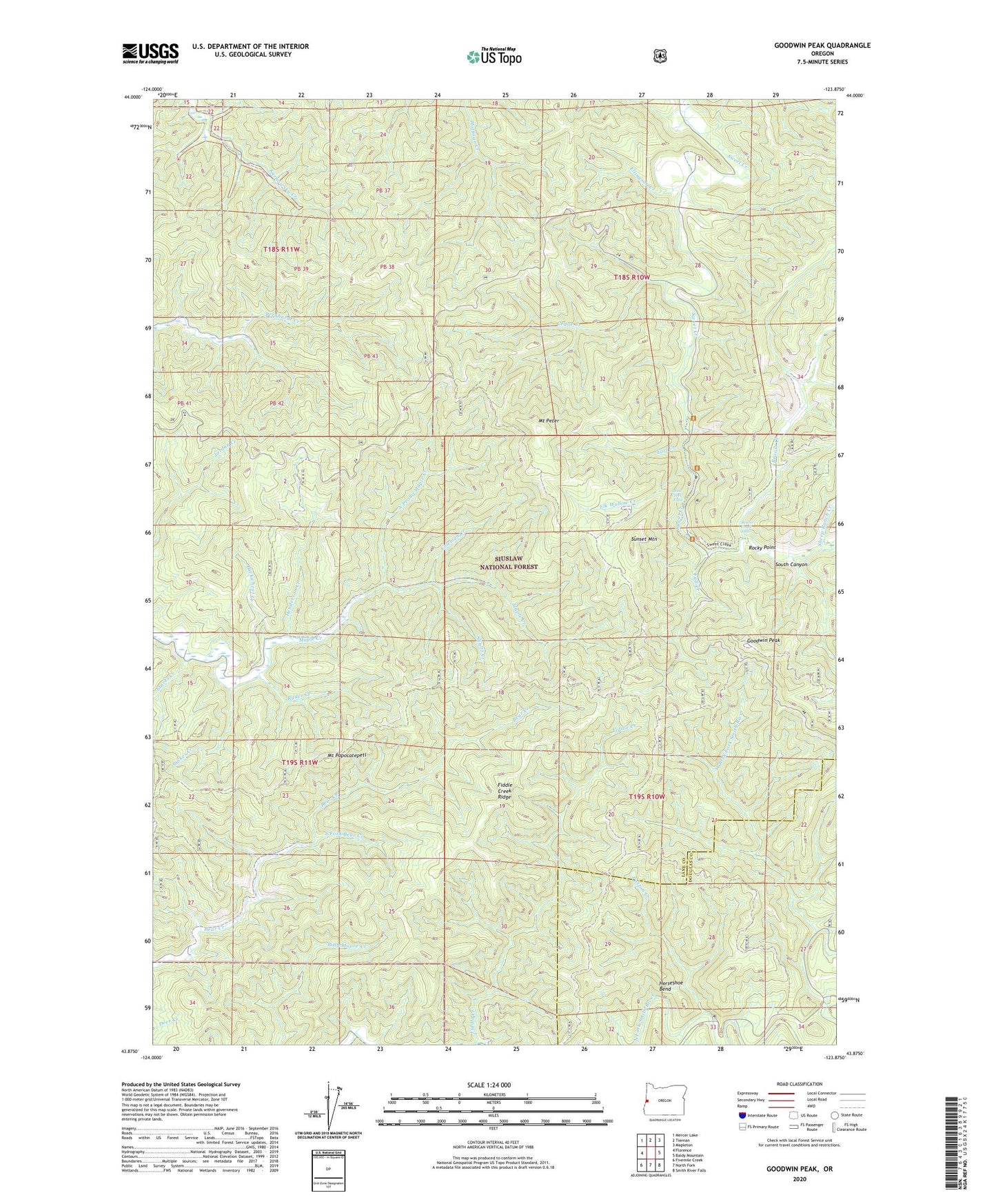 Goodwin Peak Oregon US Topo Map Image
