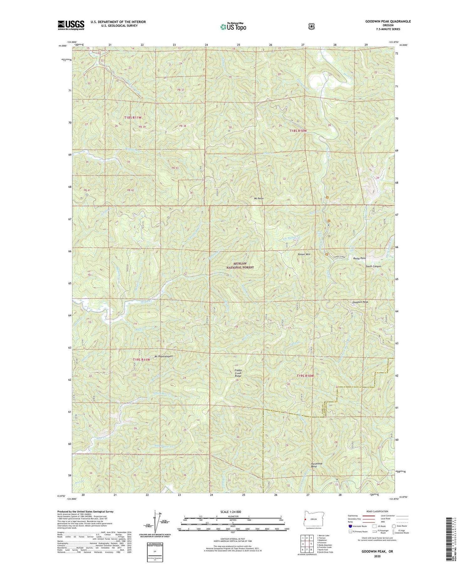 Goodwin Peak Oregon US Topo Map Image