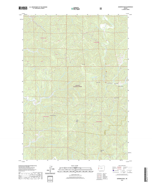 Goodwin Peak Oregon US Topo Map Image