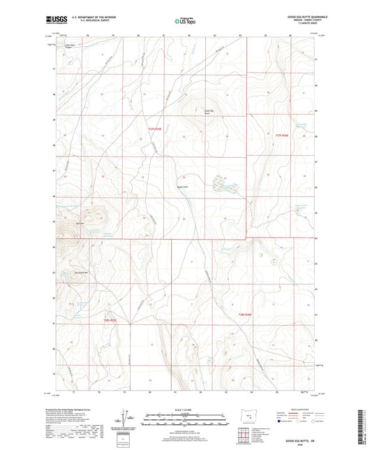 Goose Egg Butte Oregon US Topo Map Image