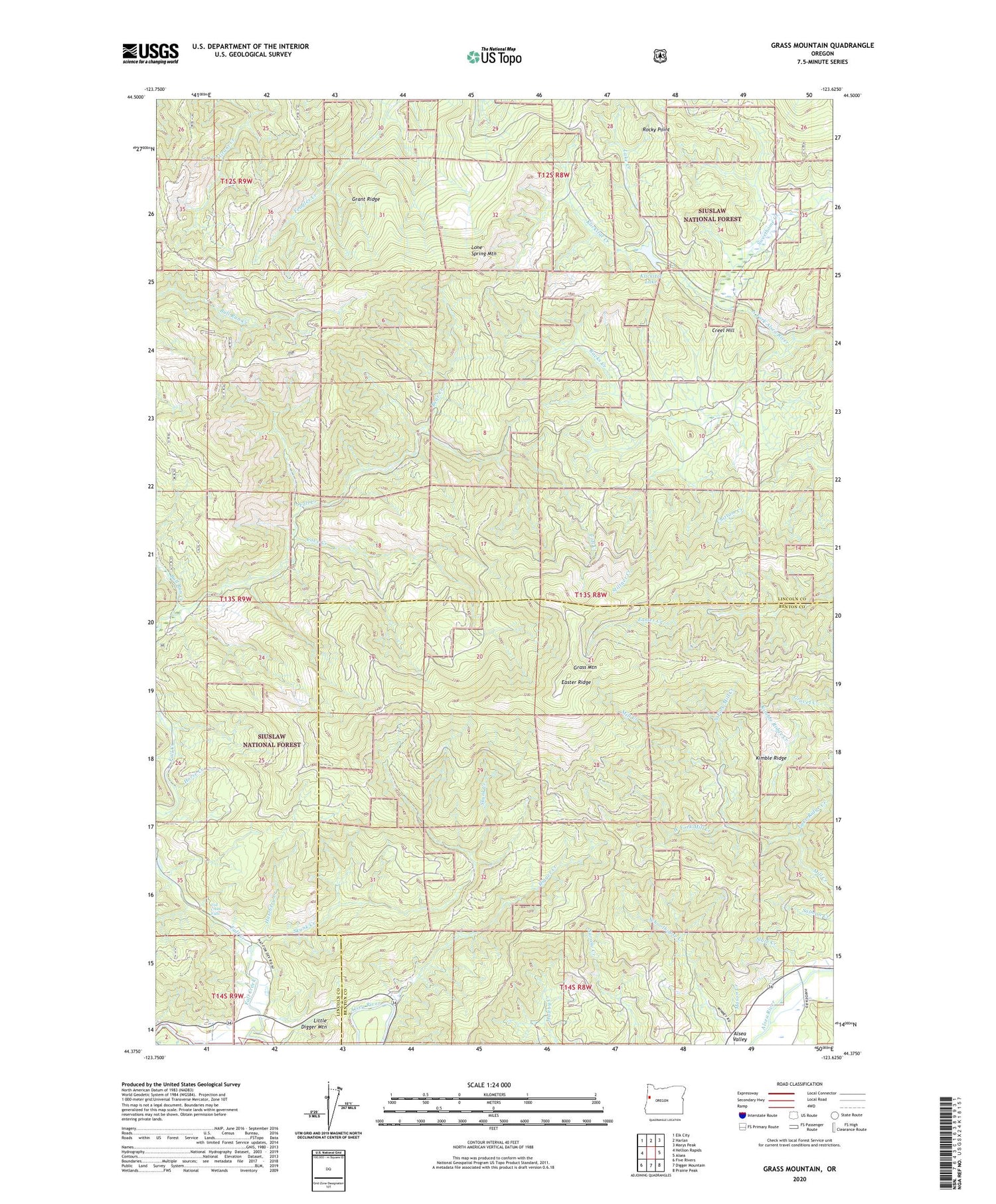 Grass Mountain Oregon US Topo Map Image
