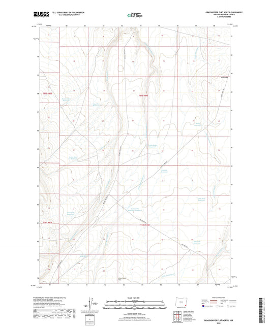 Grasshopper Flat North Oregon US Topo Map Image