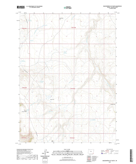 Grasshopper Flat South Oregon US Topo Map Image