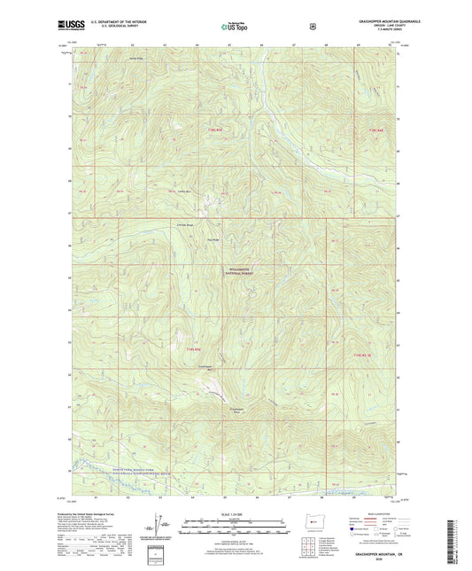 Grasshopper Mountain Oregon US Topo Map Image