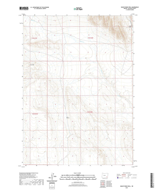 Grassy Ridge Well Oregon US Topo Map Image