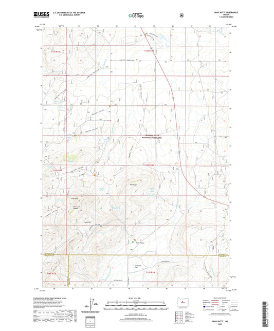 Gray Butte Oregon US Topo Map Image