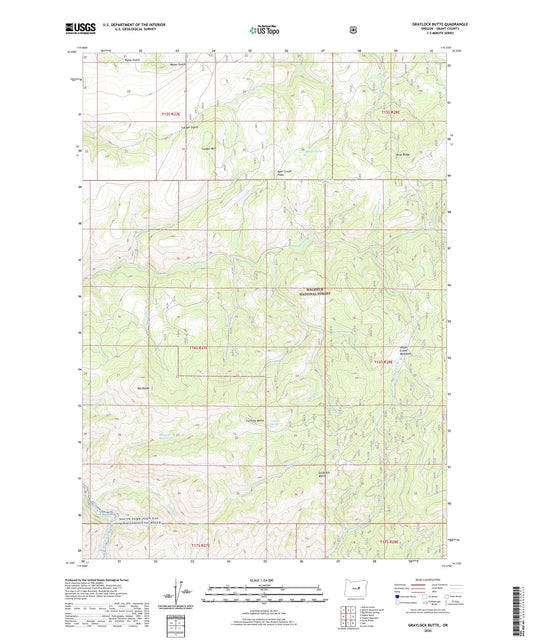 Graylock Butte Oregon US Topo Map Image