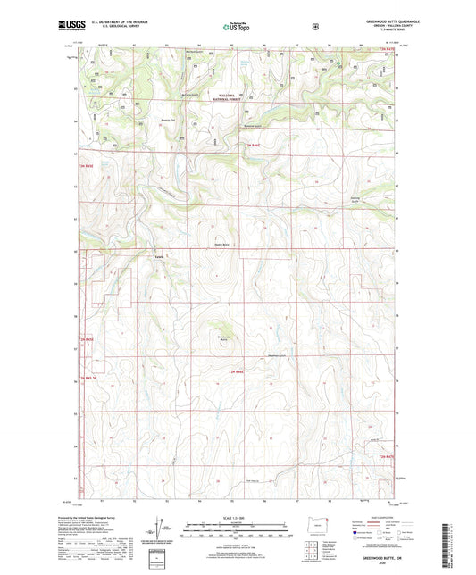 Greenwood Butte Oregon US Topo Map Image