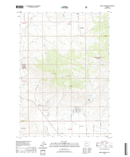 Grizzly Mountain Oregon US Topo Map Image