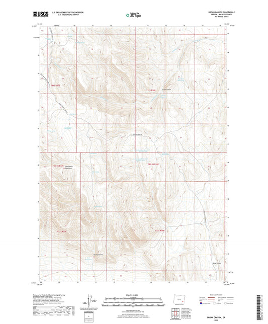 Groan Canyon Oregon US Topo Map Image
