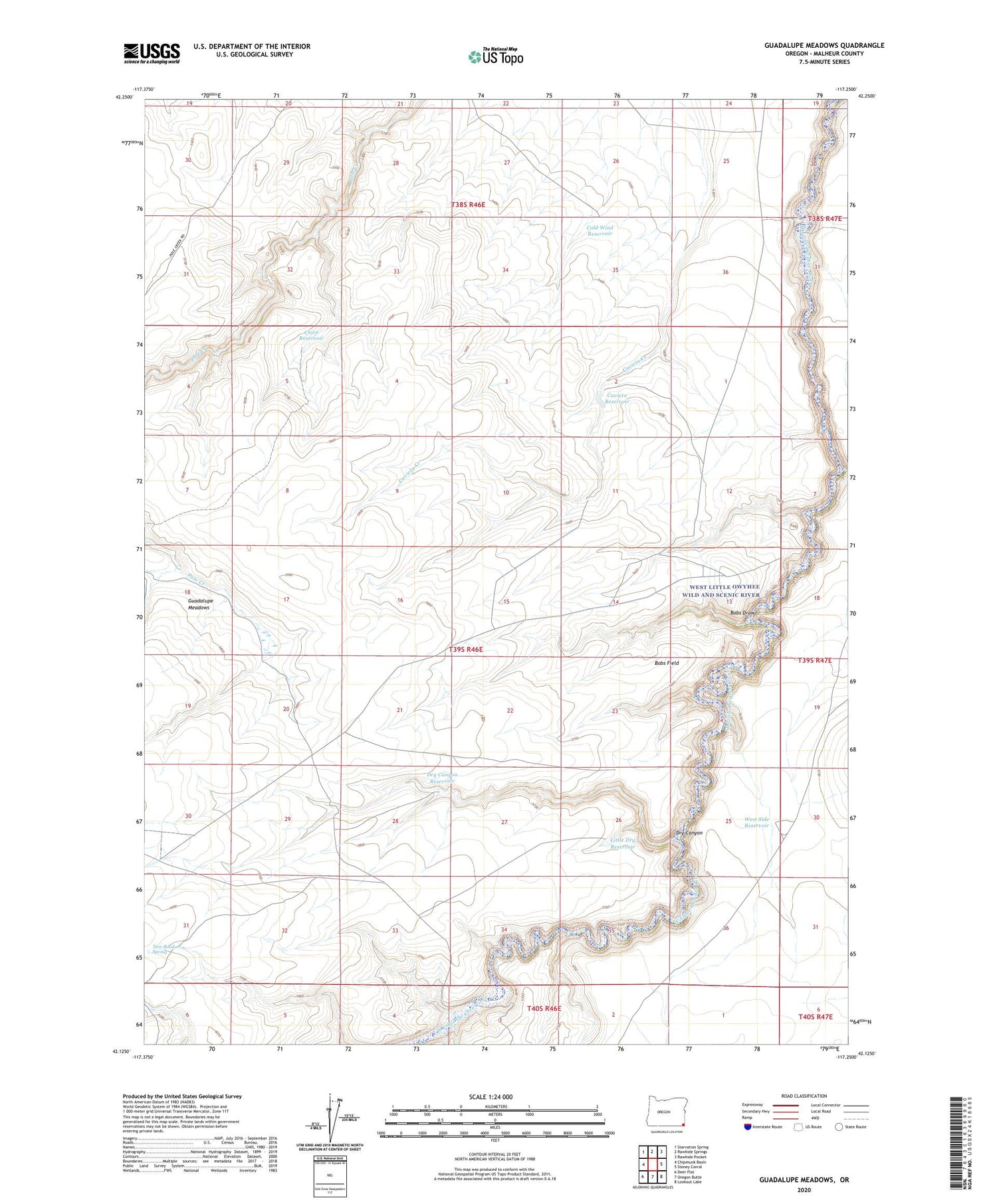 Guadalupe Meadows Oregon US Topo Map Image