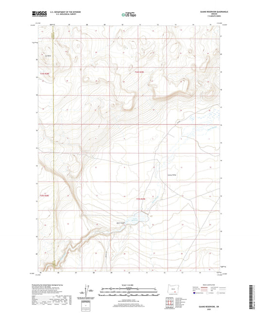Guano Reservoir Oregon US Topo Map Image