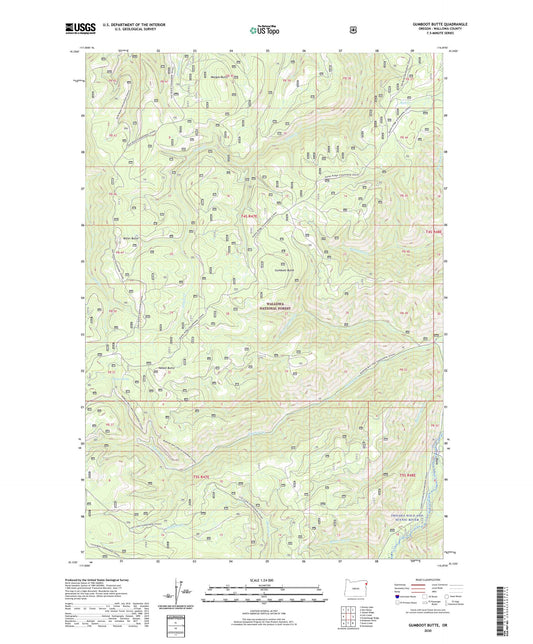 Gumboot Butte Oregon US Topo Map Image