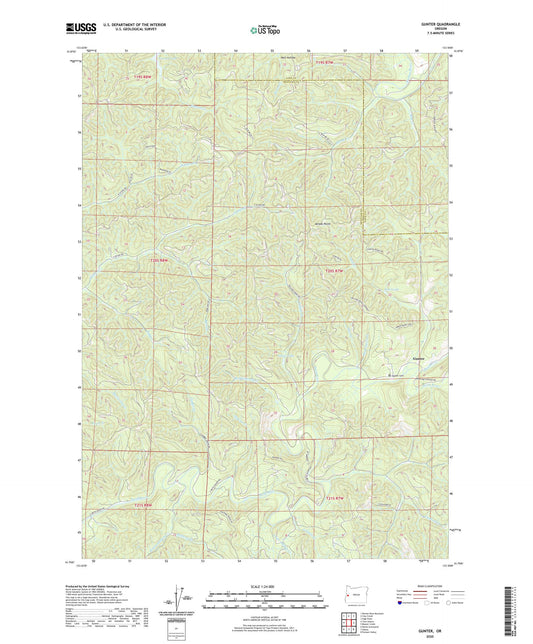 Gunter Oregon US Topo Map Image