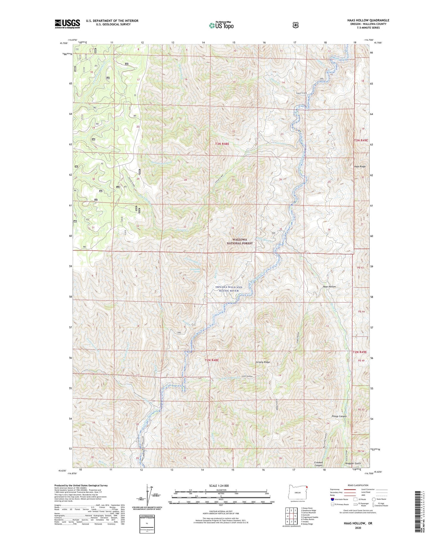 Haas Hollow Oregon US Topo Map Image
