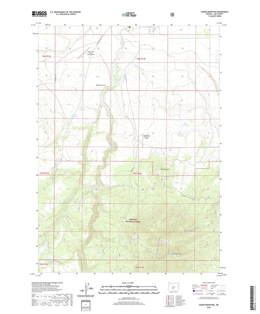 Hager Mountain Oregon US Topo Map Image