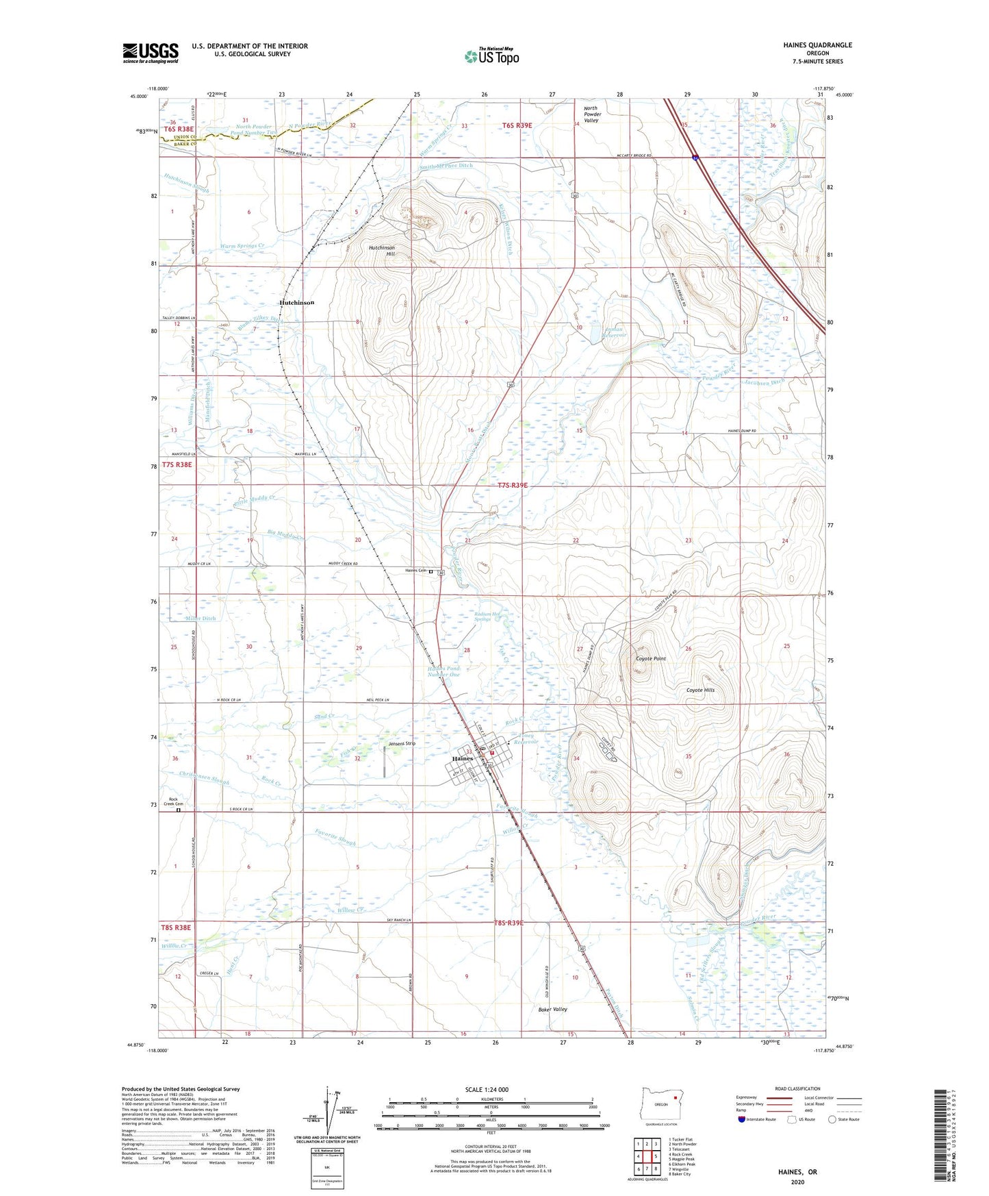 Haines Oregon US Topo Map Image