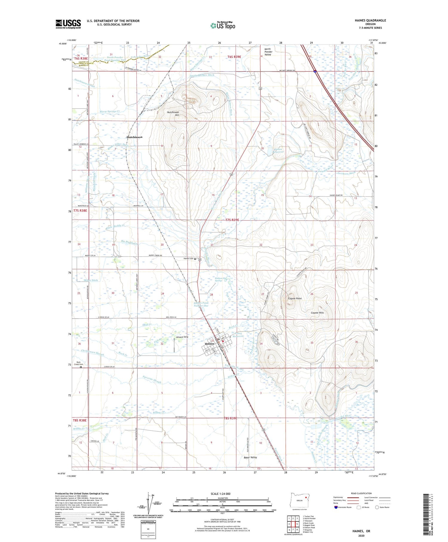 Haines Oregon US Topo Map Image