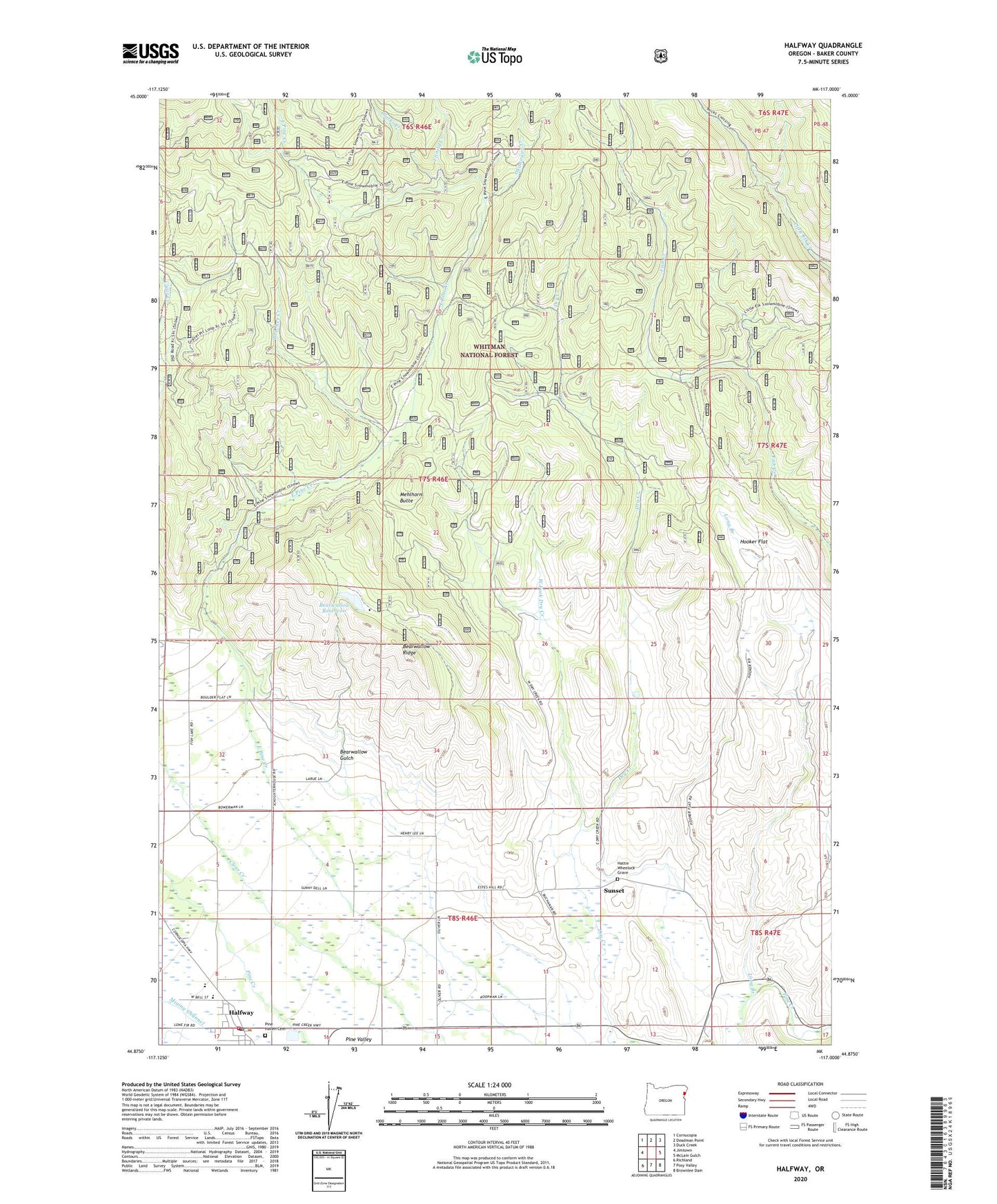 Halfway Oregon US Topo Map Image