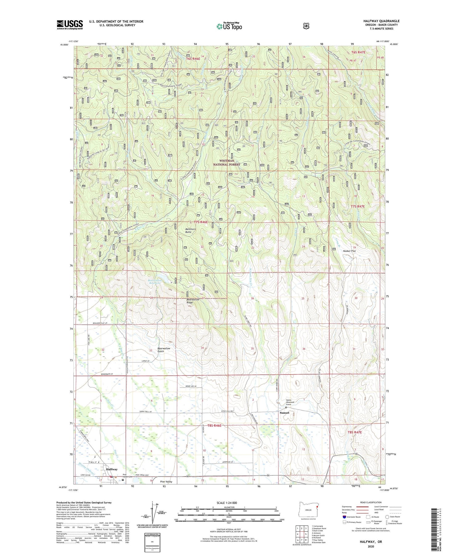Halfway Oregon US Topo Map Image