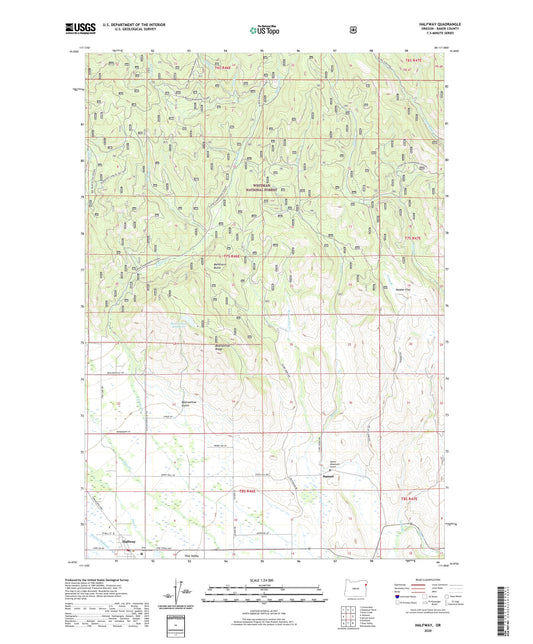 Halfway Oregon US Topo Map Image