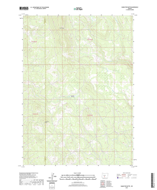 Hamelton Butte Oregon US Topo Map Image