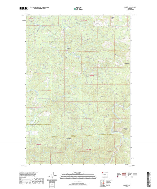 Hamlet Oregon US Topo Map Image