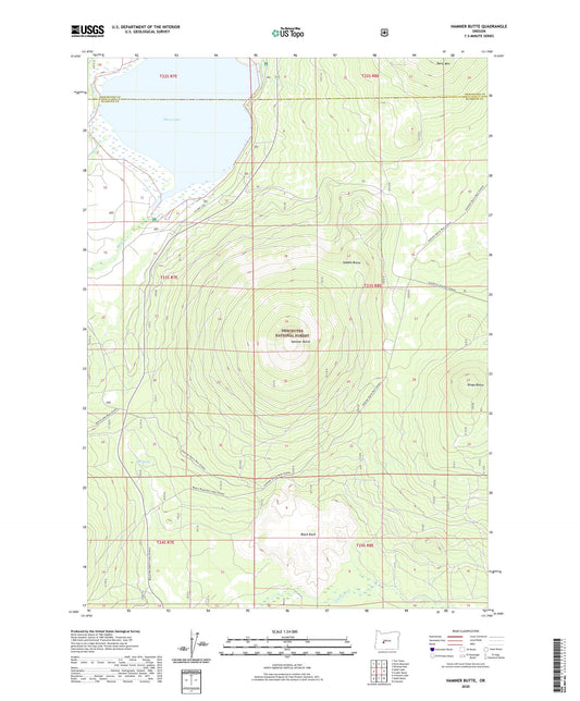 Hamner Butte Oregon US Topo Map Image