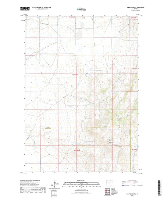 Hampton Butte Oregon US Topo Map Image