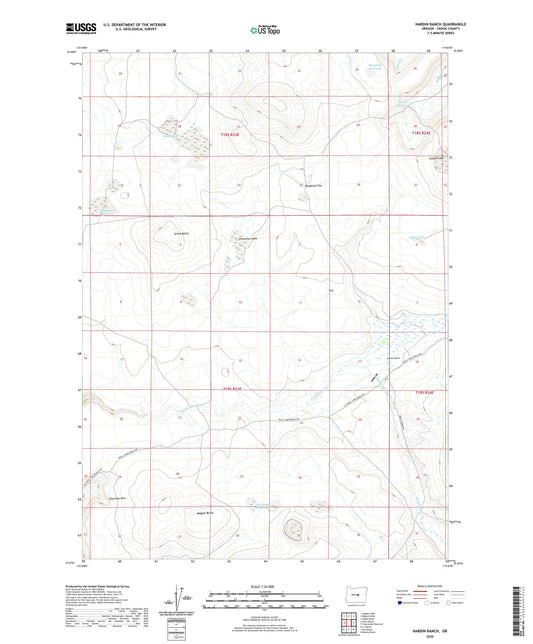 Hardin Ranch Oregon US Topo Map Image