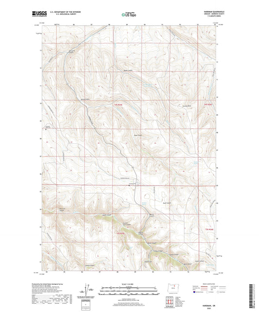 Hardman Oregon US Topo Map Image