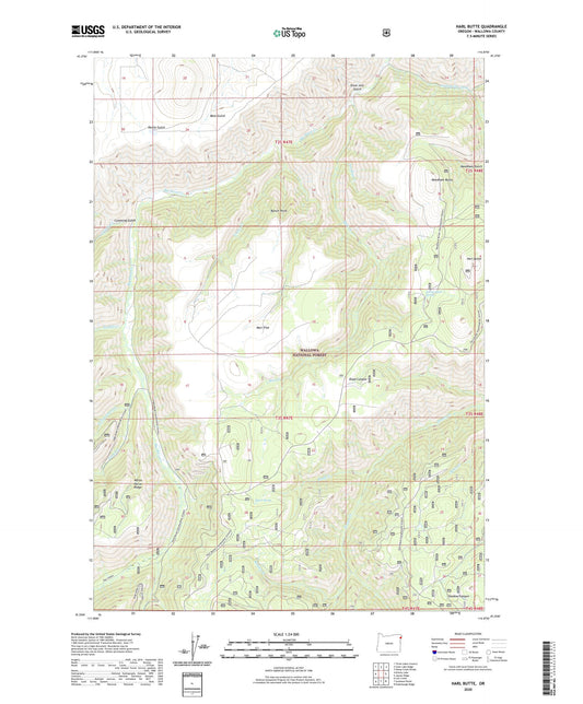 Harl Butte Oregon US Topo Map Image