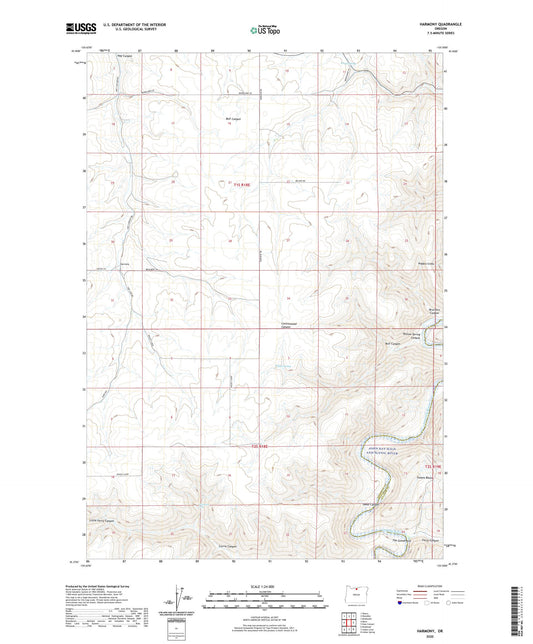 Harmony Oregon US Topo Map Image