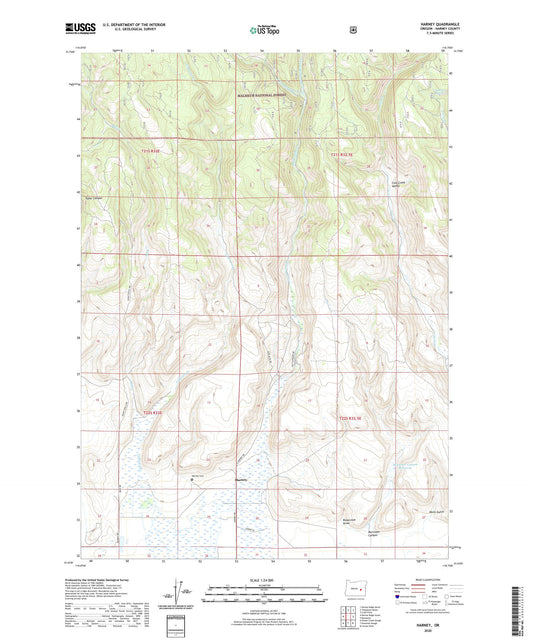 Harney Oregon US Topo Map Image