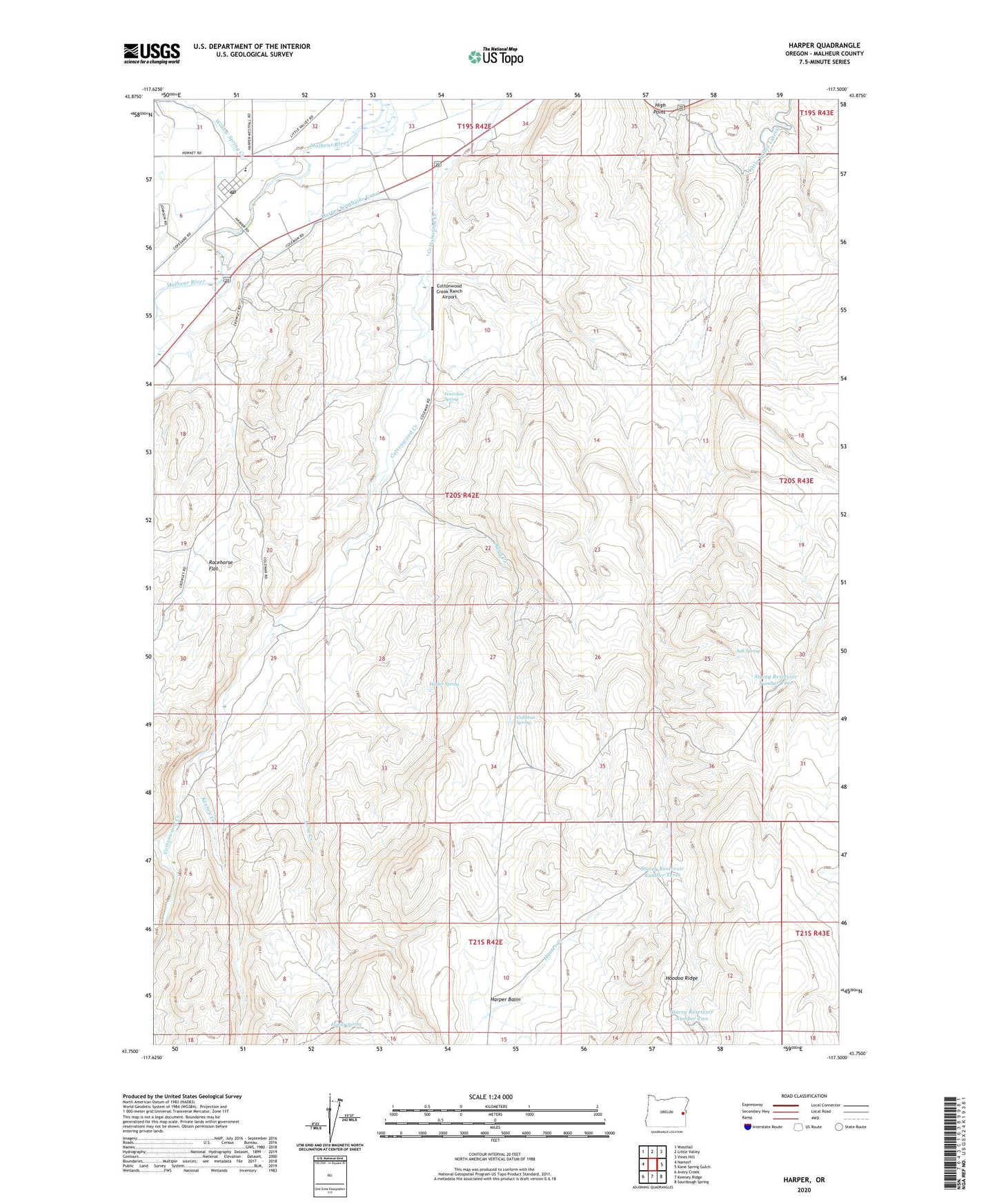 Harper Oregon US Topo Map Image