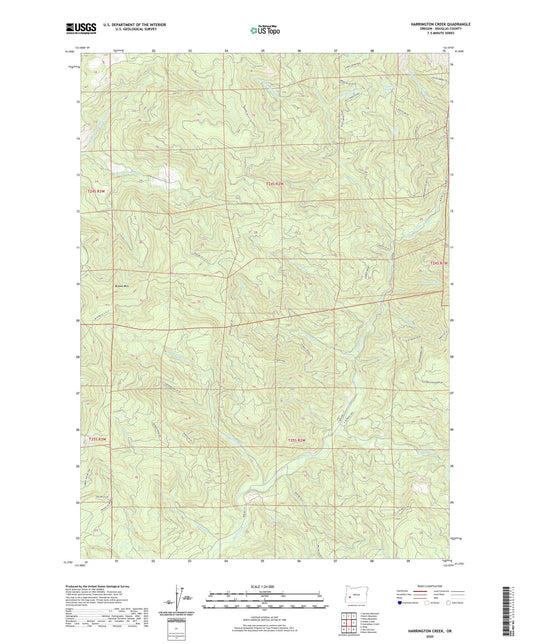 Harrington Creek Oregon US Topo Map Image