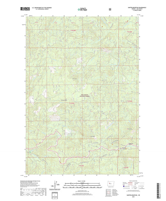 Harter Mountain Oregon US Topo Map Image