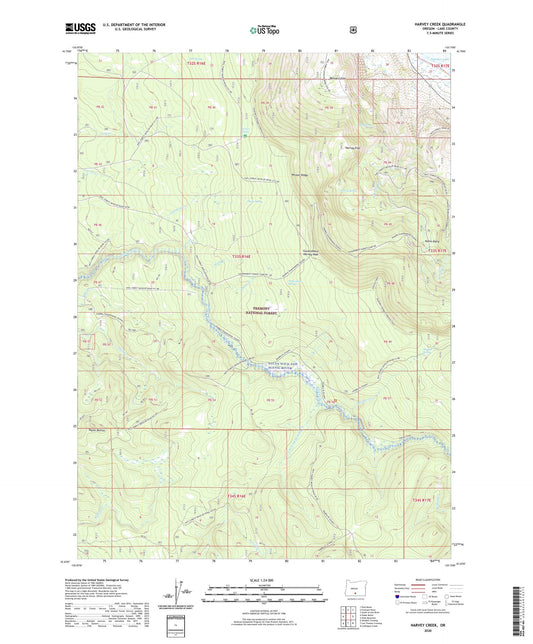 Harvey Creek Oregon US Topo Map Image