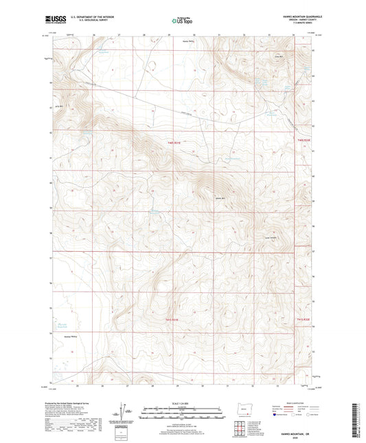 Hawks Mountain Oregon US Topo Map Image