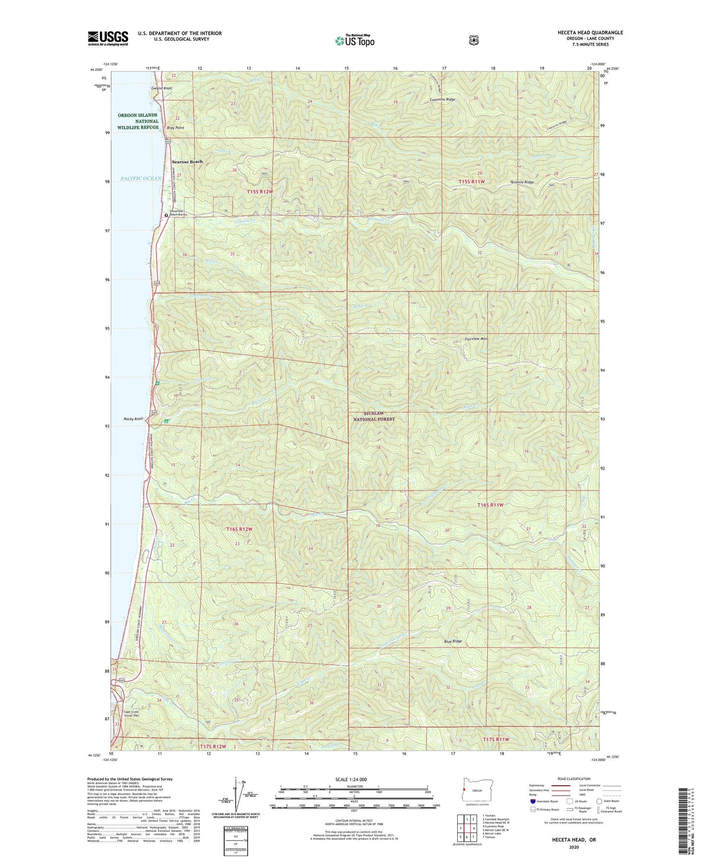 Heceta Head Oregon US Topo Map Image