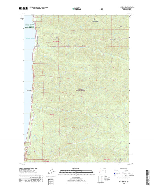 Heceta Head Oregon US Topo Map Image