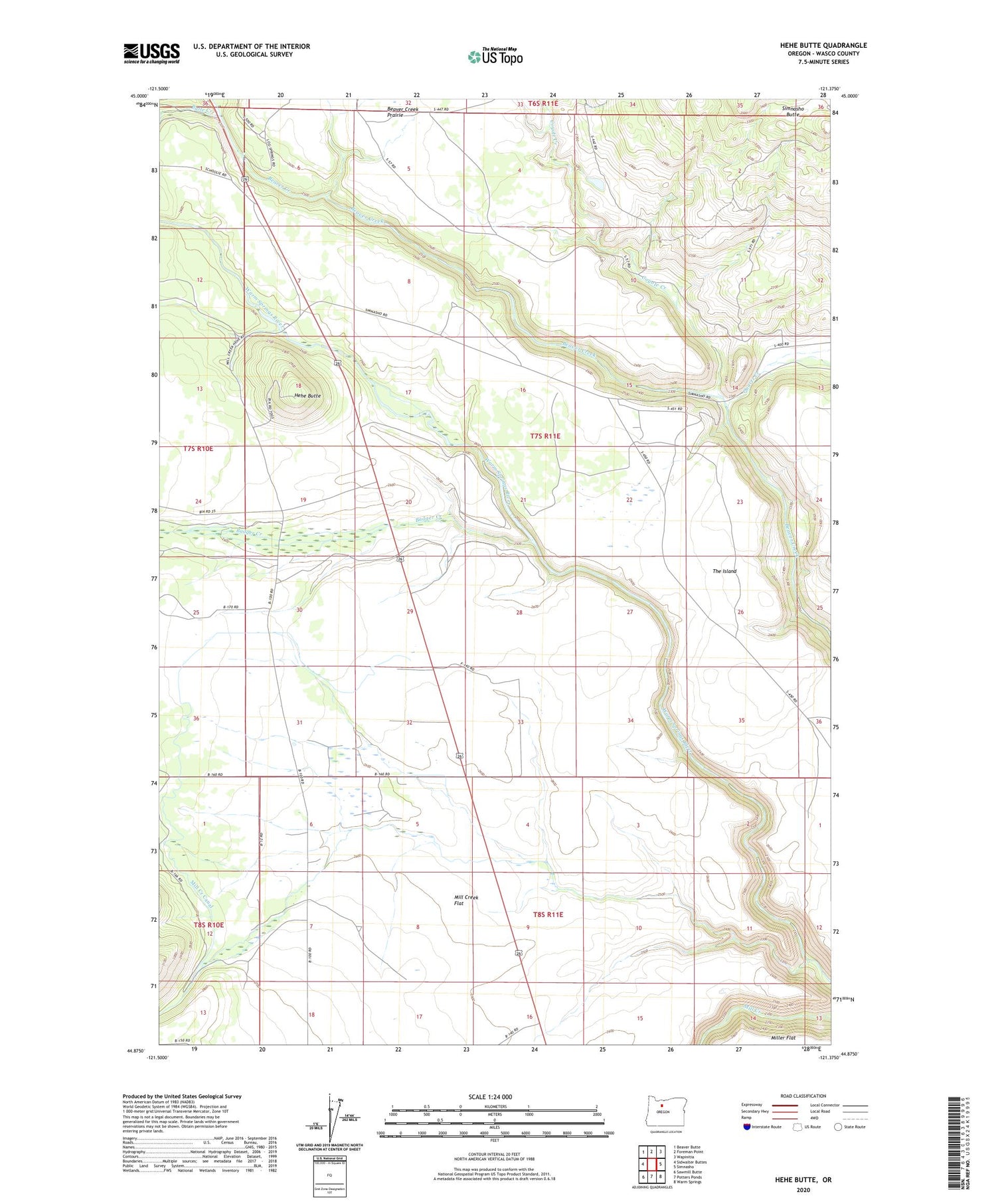 Hehe Butte Oregon US Topo Map Image