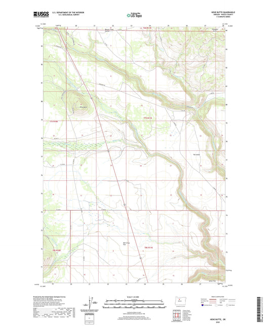 Hehe Butte Oregon US Topo Map Image