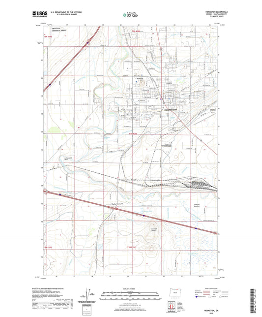Hermiston Oregon US Topo Map Image