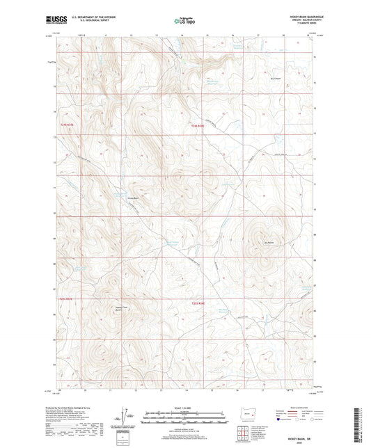 Hickey Basin Oregon US Topo Map Image